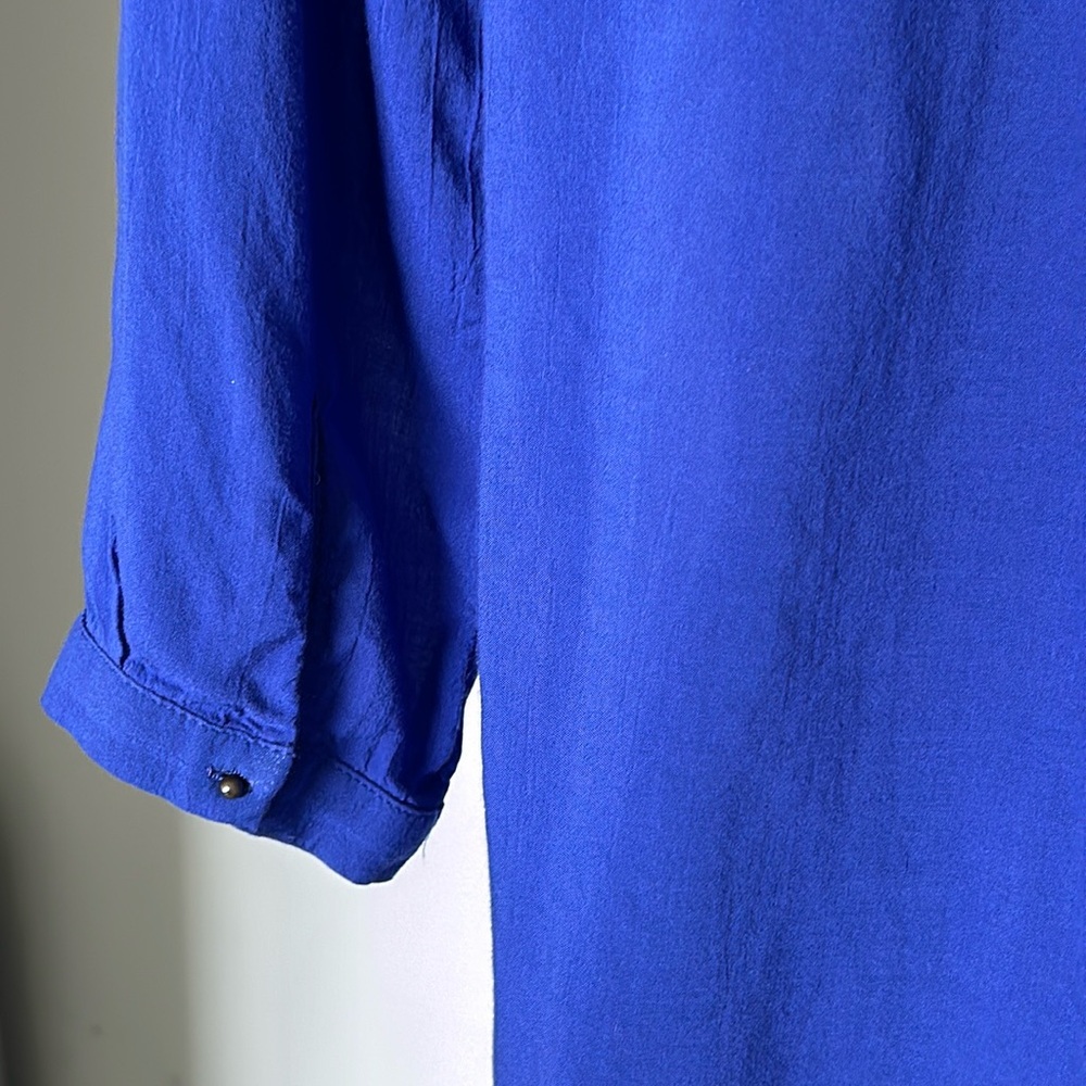 ZARA Basics Royal Blue Flowy V-Neck Tunic Blouse Women’s XS - Picture 8 of 12